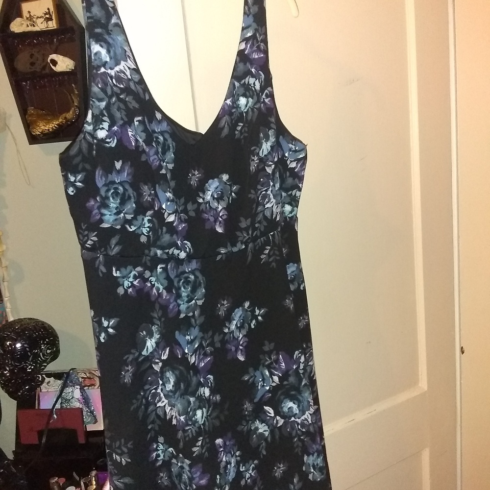 Dark floral skater dress